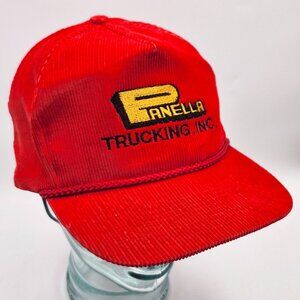 Panella Trucking Inc Red Corduroy Zipper Back Hat By Otto Cap